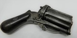 Lefaucheux-type 6 shot Pin Fire Revolver 7mm Pepperbox circa 1859 folding trigger - 1 of 5