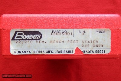 Bonanza 22-250 Benchrest 3-Die Set