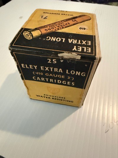 ELEY Extra Long 410 shotshell 3 inch sealed box 1940’s - Image 3 of 5