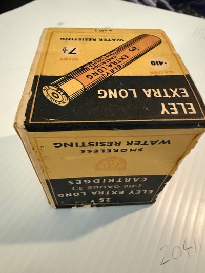 ELEY Extra Long 410 shotshell 3 inch sealed box 1940’s - Image 2 of 5
