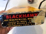 Ruger Flat Top Blackhawk, .357 made in 1960 with box and papers mint condition. $895 plus shipping and Ins. - 1 of 11