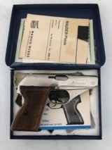 WTS: Mint in the box Mauser HSC 9mm Kruz (.380), nickle finish Interarms import 1970, complete with all papers and test target. - 2 of 4