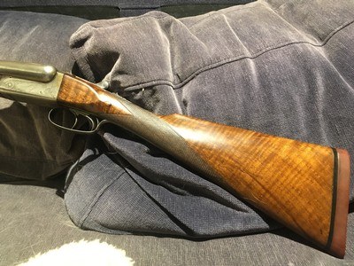 12ga Damascus Boxlock Double marked August Francotte