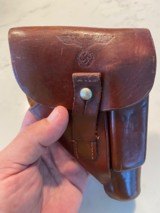 Mint early Party leader holster brass stud Akah marked - 6 of 6