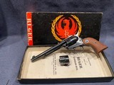 1962 LNIB Ruger single six model RSSM with in .22 magnum with extra .22 LR cylinder matching!
In box! - 2 of 10