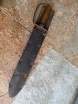 Family Estate Fresh Civil War Confederate D-Guard Bowie Knife With Scabbard .. - 1 of 9