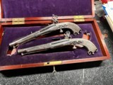 Pair of Scottish Flintlock Pistols “MacFarland Clan “ ca. 1900 cased pair - 2 of 14