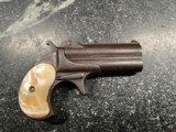 Antique Remington Late 1880's -Early 1890's Vintage Cal. Rimfire Double Derringers Gambles Pistol with Mother of Pearl Grips Serial #895 - 1 of 5