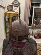 Antique Suit Of Armor With Helmet & Battle Shield - 5 of 9