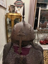 Antique Suit Of Armor With Helmet & Battle Shield - 8 of 9