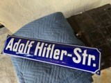 Rare WWII Adolf Hitler Str. Street Sign - 1 of 6