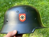 German WW2 police black helmet double decal - 2 of 5