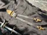 Rare Italian Fascist Deluxe Leaders Dagger With rare leather Hangers - 7 of 11