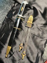 Rare Italian Fascist Deluxe Leaders Dagger With rare leather Hangers - 9 of 11