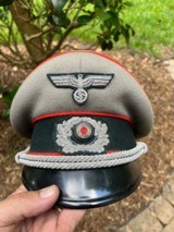 Outstanding all bullion insignia German WW2 Artillery Visor Cap - 1 of 7