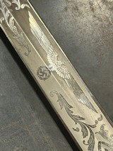 Rare Minty German WW2 Officers Sword with engraved presentation on both sides - Image 3 of 4