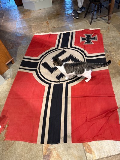 Large original wool WW2 German Battle flag - Image 1 of 4