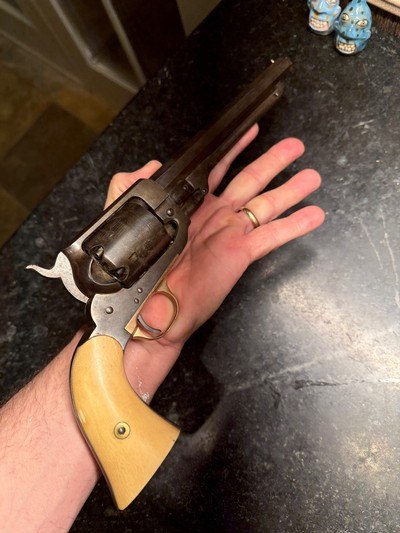 Rare Early 1861-62 production Whitney 36 cal baby pistol with factory Ivory Grips all matching - Image 7 of 7