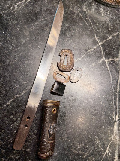 Antique Japanese Tanto with signed blades - Image 13 of 15