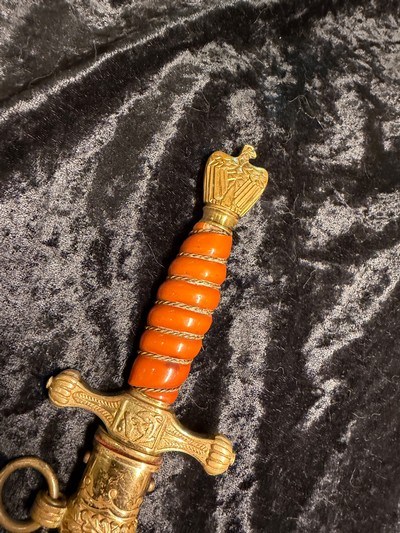 WW2 German Naval officers dagger orange grip mfg WKC - Image 4 of 10