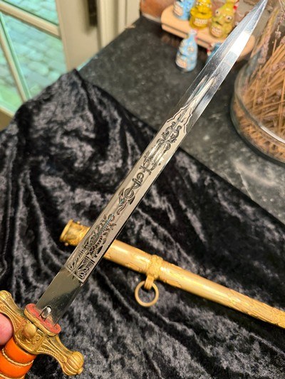 WW2 German Naval officers dagger orange grip mfg WKC - Image 9 of 10