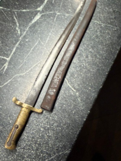 Rare CSA marked Cook & Brothers Saber Bayonet with scabbard - Image 3 of 11