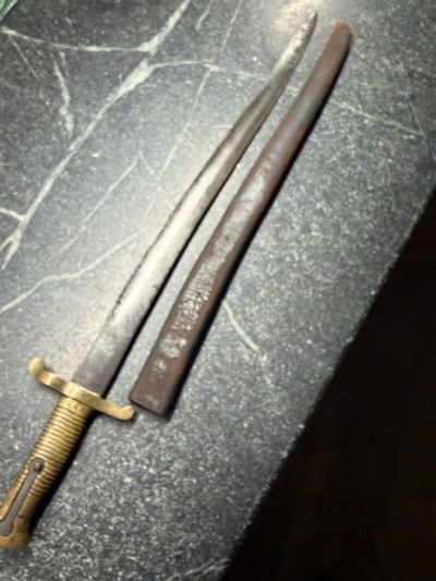 Rare CSA marked Cook & Brothers Saber Bayonet with scabbard - Image 4 of 11