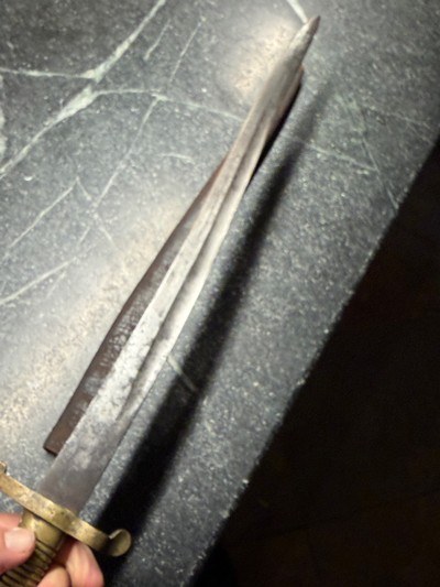 Rare CSA marked Cook & Brothers Saber Bayonet with scabbard - Image 7 of 11