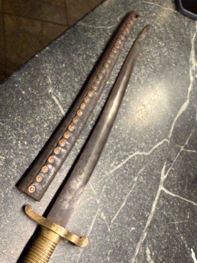Rare CSA marked Cook & Brothers Saber Bayonet with scabbard - Image 11 of 11