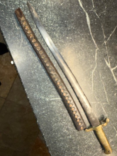 Rare CSA marked Cook & Brothers Saber Bayonet with scabbard - Image 9 of 11