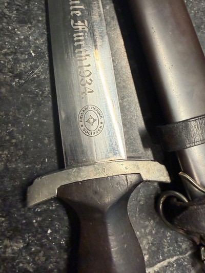 RARE SS EM DAGGER MFG. RICHARD HERDER WITH SS SPORTSCHULE 1934 ENHANCED BLADE - Image 1 of 13