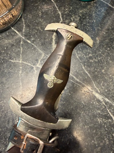 RARE SS EM DAGGER MFG. RICHARD HERDER WITH SS SPORTSCHULE 1934 ENHANCED BLADE - Image 3 of 13