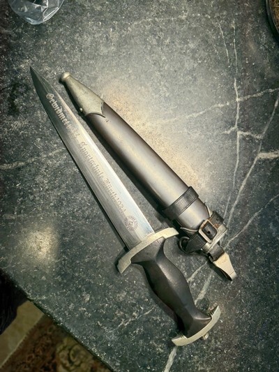 RARE SS EM DAGGER MFG. RICHARD HERDER WITH SS SPORTSCHULE 1934 ENHANCED BLADE - Image 11 of 13