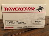 308 Ammunition (7.62 x 51mm), 80 Rounds, 149 Grain FMJ, Winchester M80, Factory NEW - 2 of 2