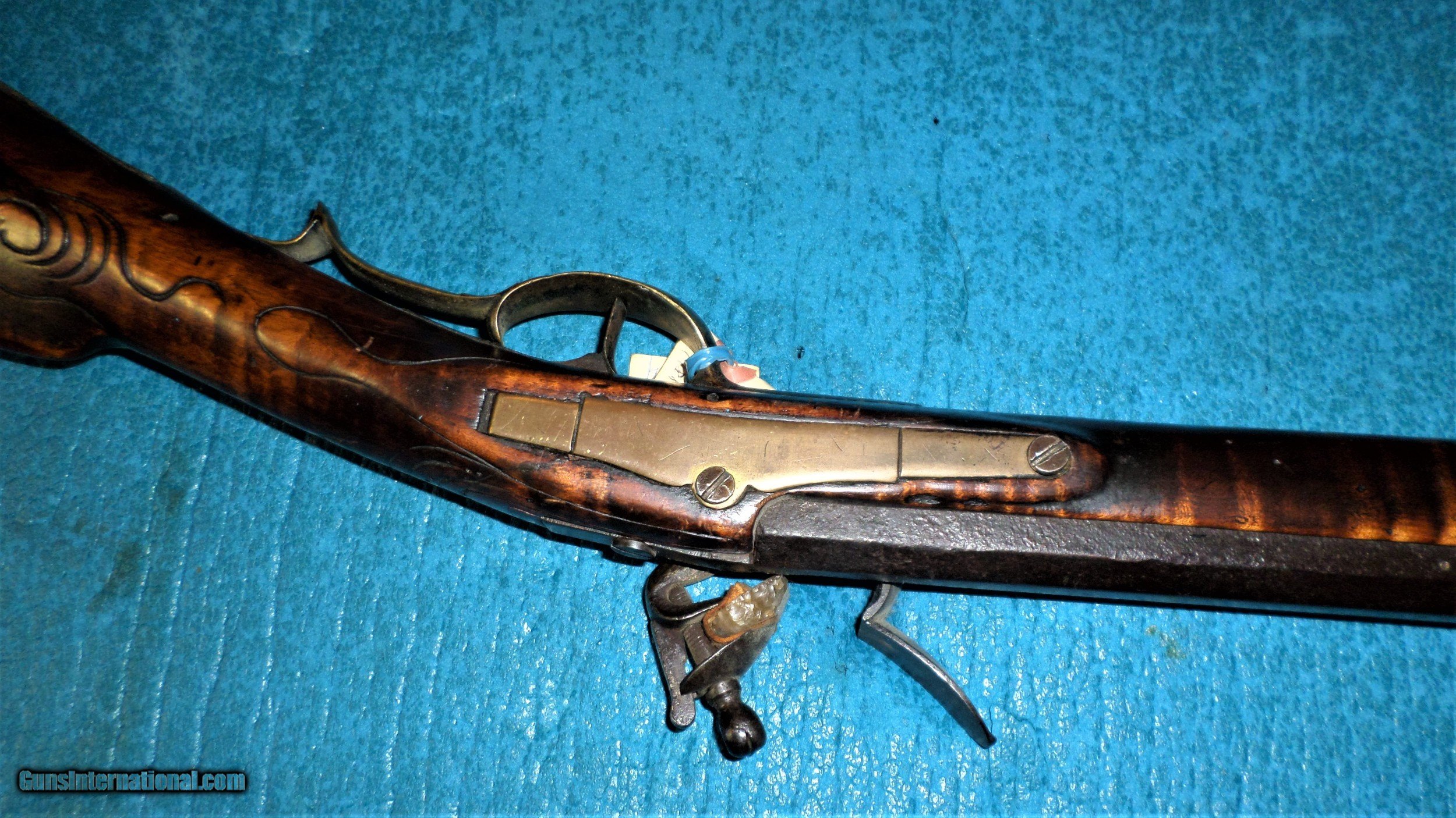 JOHN NOLL American Golden Age Kentucky Rifle Incise Carved