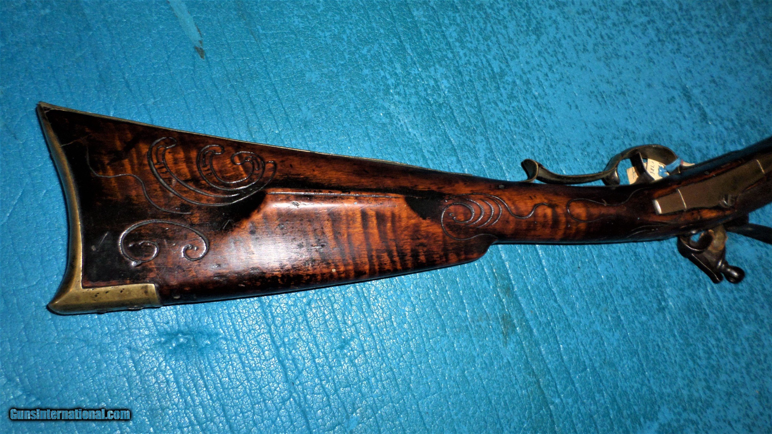 JOHN NOLL American Golden Age Kentucky Rifle Incise Carved