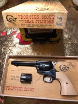 COLT FRONTIER SCOUT ,BLUE , DUAL CYL. AND BOX , 22LR
& .22 MAG - 2 of 7