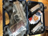 BERETTA 92FS-CAL 9MM STAINLESS , WOOD GRIPS , 3 MAGS EXCELLENT - 2 of 12