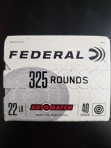 Federal 22lr ammunition, box of 325 - 1 of 1