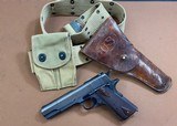 1917 WWI Colt 1911 U.S Property military w/ Holster/belt/pouch ALL ORIGINAL! EXCELLENT
