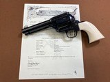 RARE All Blue non-fluted Colt SAA Single Action Army 45 colt 4 3/4” w/Genuine Ivory & Letter - 1 of 15