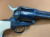 RARE All Blue non-fluted Colt SAA Single Action Army 45 colt 4 3/4” w/Genuine Ivory & Letter - 6 of 15