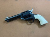 RARE All Blue non-fluted Colt SAA Single Action Army 45 colt 4 3/4” w/Genuine Ivory & Letter - 2 of 15