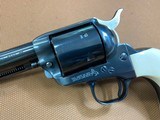 RARE All Blue non-fluted Colt SAA Single Action Army 45 colt 4 3/4” w/Genuine Ivory & Letter - 4 of 15