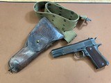 All Original WWII Colt 1911A1 (1942) 45 auto Belt/Holster Rig Very Good!!! - 1 of 15