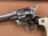 RARE Custom Colt SAA single action army Nickel 44-40 Black Powder Frame Ivory & Letter UNFIRED - 3 of 15