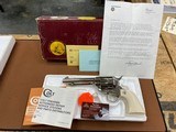 RARE Custom Colt SAA single action army Nickel 44-40 Black Powder Frame Ivory & Letter UNFIRED - 1 of 15