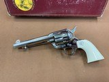RARE Custom Colt SAA single action army Nickel 44-40 Black Powder Frame Ivory & Letter UNFIRED - 2 of 15