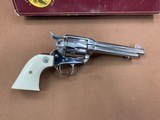 RARE Custom Colt SAA single action army Nickel 44-40 Black Powder Frame Ivory & Letter UNFIRED - 4 of 15