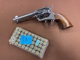 Amazing Colt SAA Single Action Army 3rd Gen 44 spl Nickel (1980) 4 3/4” Walnut Stocks & Ammo - 2 of 15